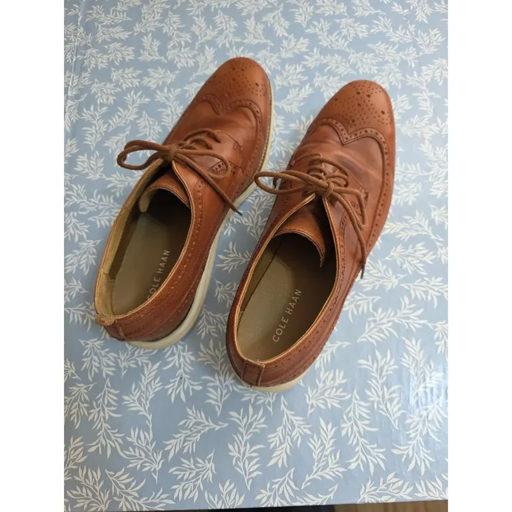 Cole Haan Original Grand Wingtip Brown Leather Oxfords Men Size 12M